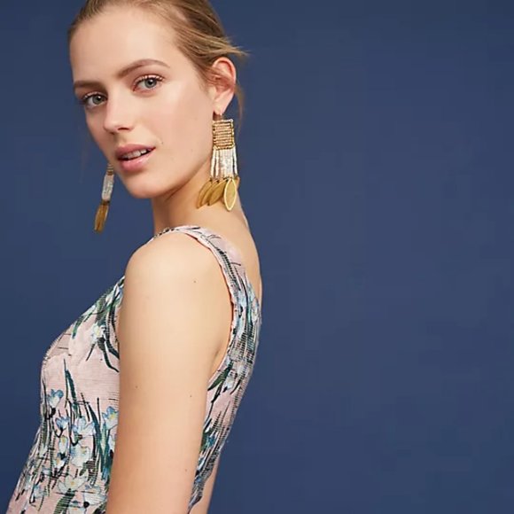 Eva Franco Anthropologie Floral Jacquard Dress - Picture 7 of 8